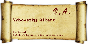 Vrbovszky Albert névjegykártya